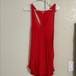 Intimately by Free People Size xs Red V-Neck Sleeveless Flowy Dress